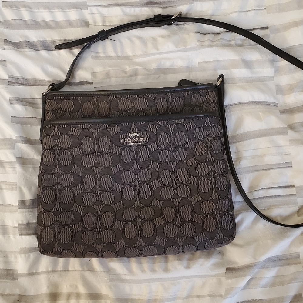 Grey Coach Logo Crossbody Bag